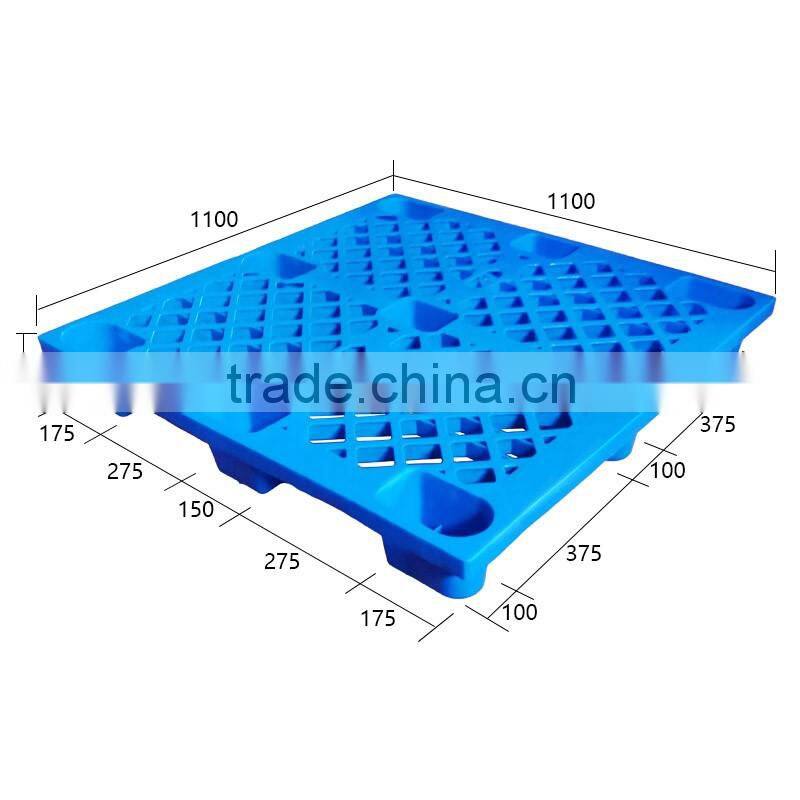 1100x1100x140mm nine feet water proof hot sale virgin HDPE plastic pallet for concret blcok with high duty