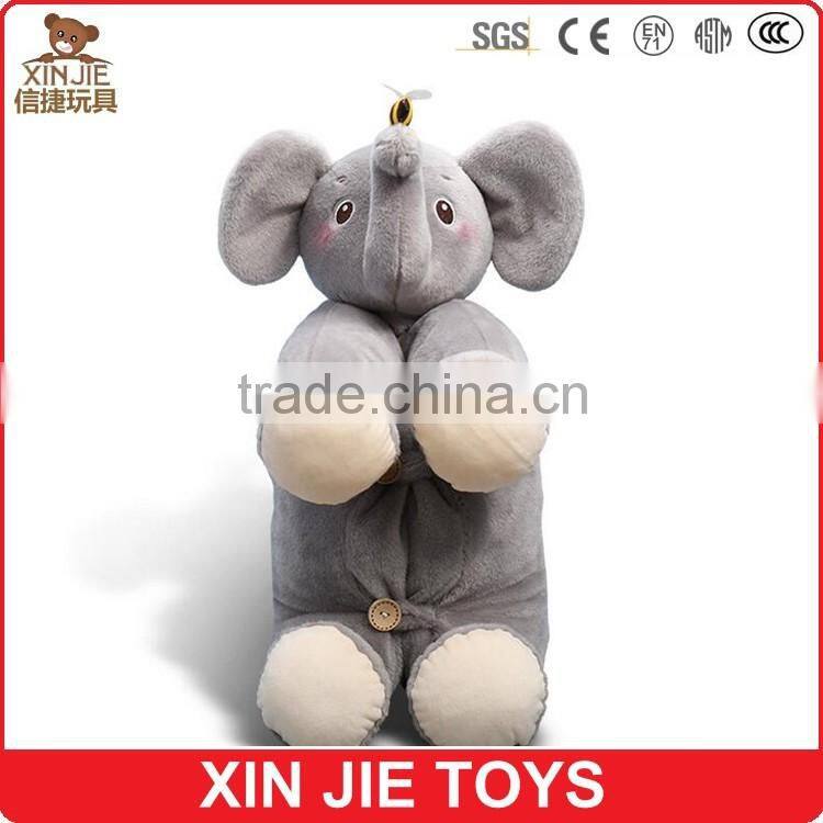 OEM plush elephant shape body pillow adult travel folding pillow