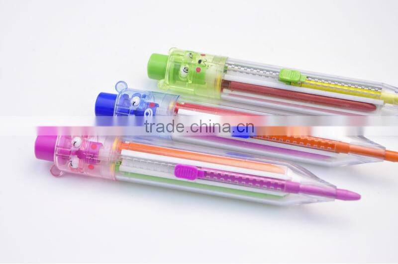 6 colors rotating crayon,kids'crayon,animal crayon