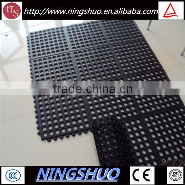 China supplier of anti slip industrial rubber floor mat with interlocking edge