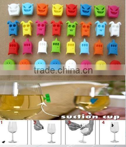 Fashion silicone rubber wine glass suction