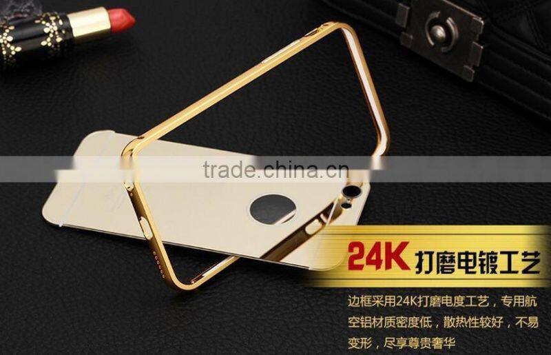 For iPhone 6/6s Gold Plating Aluminum Case With Metal Bumper