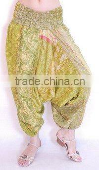 2103 Vintage Silk Saree Aladdin Pants baggy trousers for women sari Pantalon Trouser