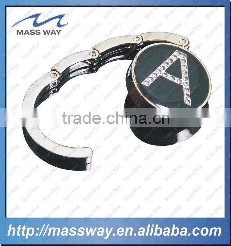 promtoion gifts custom heart shape zinc alloy purse bag holder hook