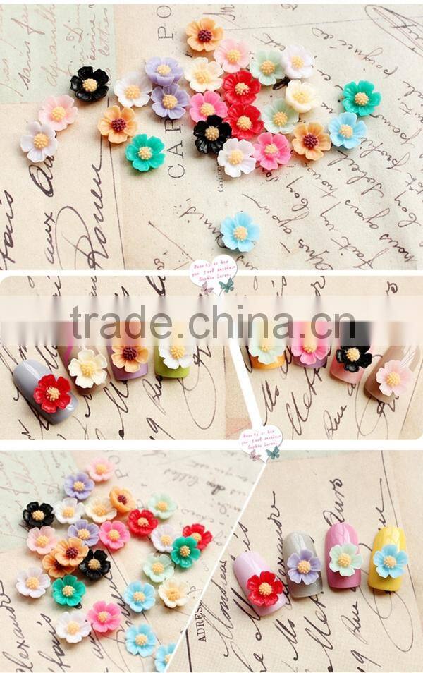 11mm Fresh five petals flower nail decoration,bride gel nail decoration