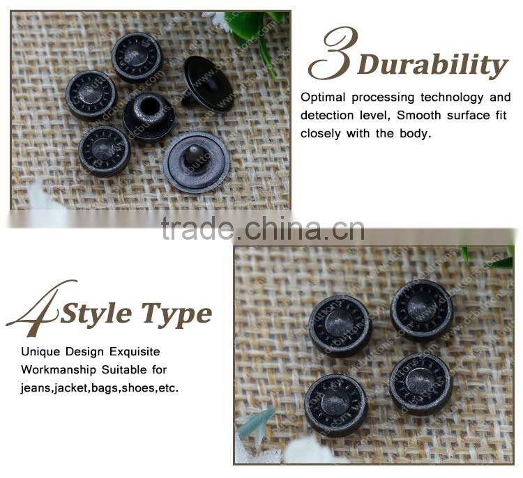 SGS garments accessories manufacturer in China alloy jeans button