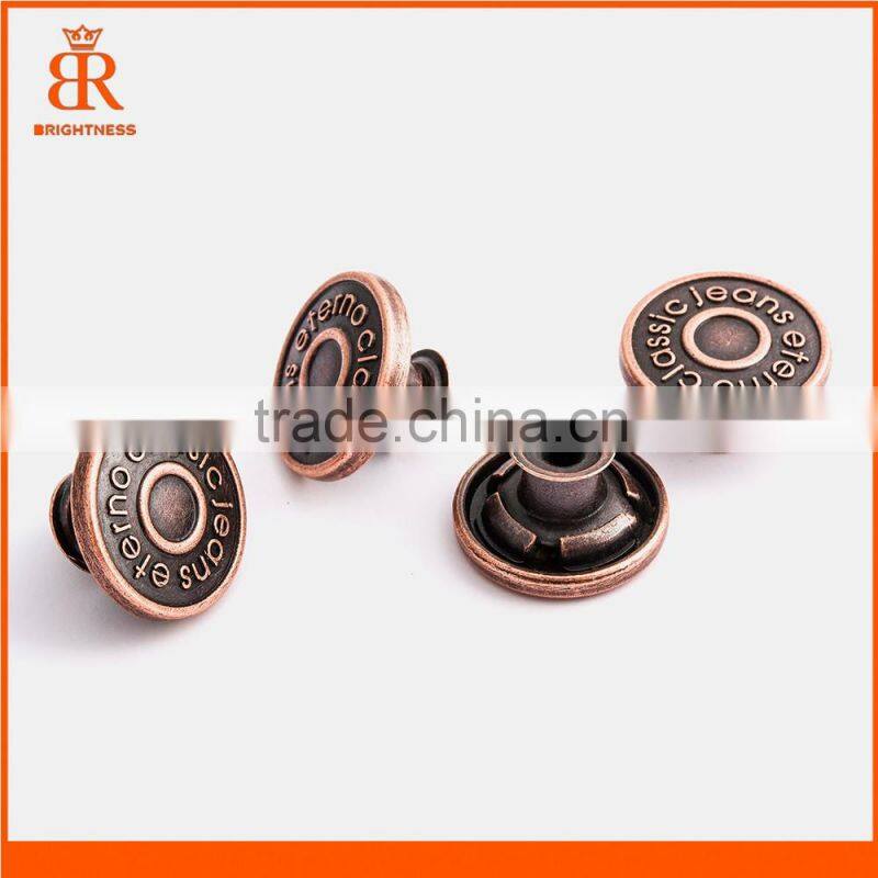 Fashion garment metal button womens clothing sewing buttons shank buttons