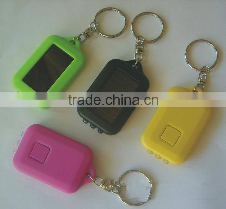 Factory direct cheap solar flashlight keychain custom promotional gifts