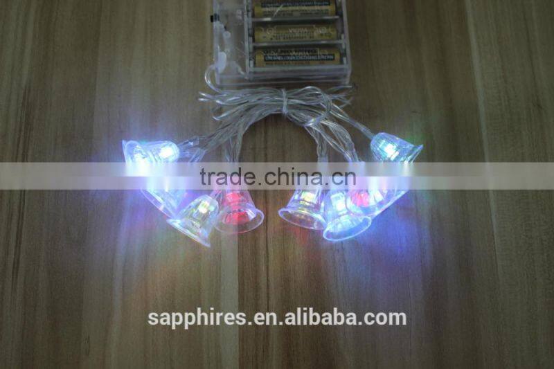 led lightfor outdoor christmas wedding party holiday decoration solar and bettery RGB bell ball fairy string light