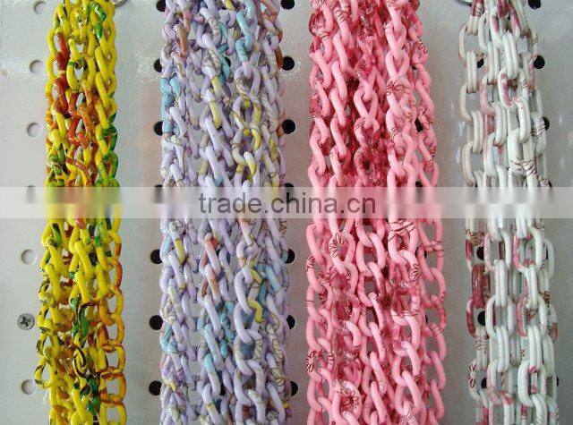 Brown color painted metal necklace chain