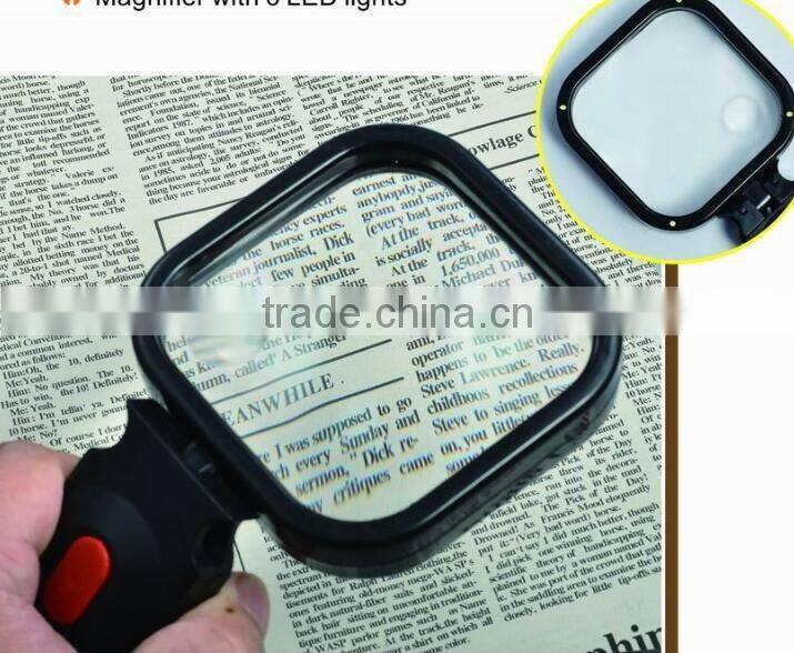 Magnifier with led lamp/4 led magnifier/hand magnifier