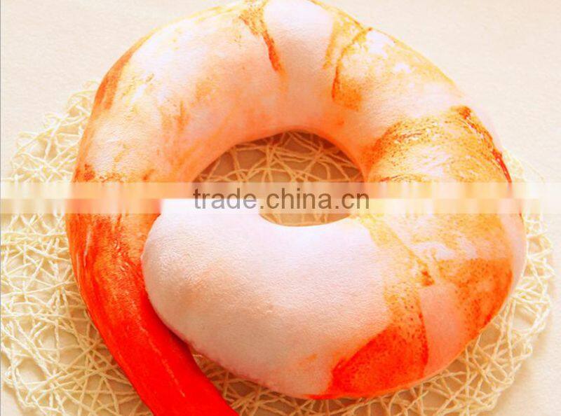creative simulation shrimp pepper eggplant and U shape croissant imitated plush stuffed sleeping neck pillow cushion toy