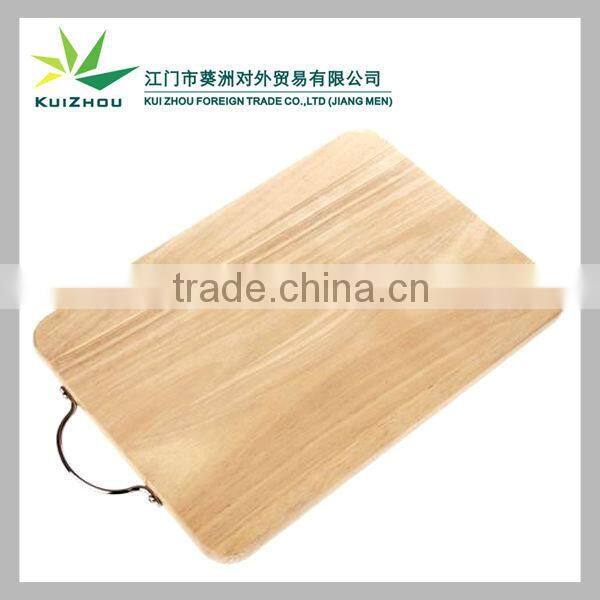 Long wooden cutting board with stainless steel handle