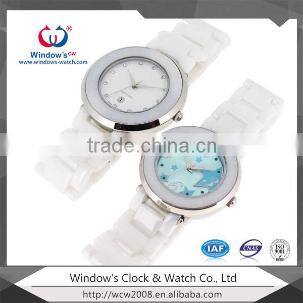 2014 Luxury ceramic watches and diamond bezel OEM brand watches men