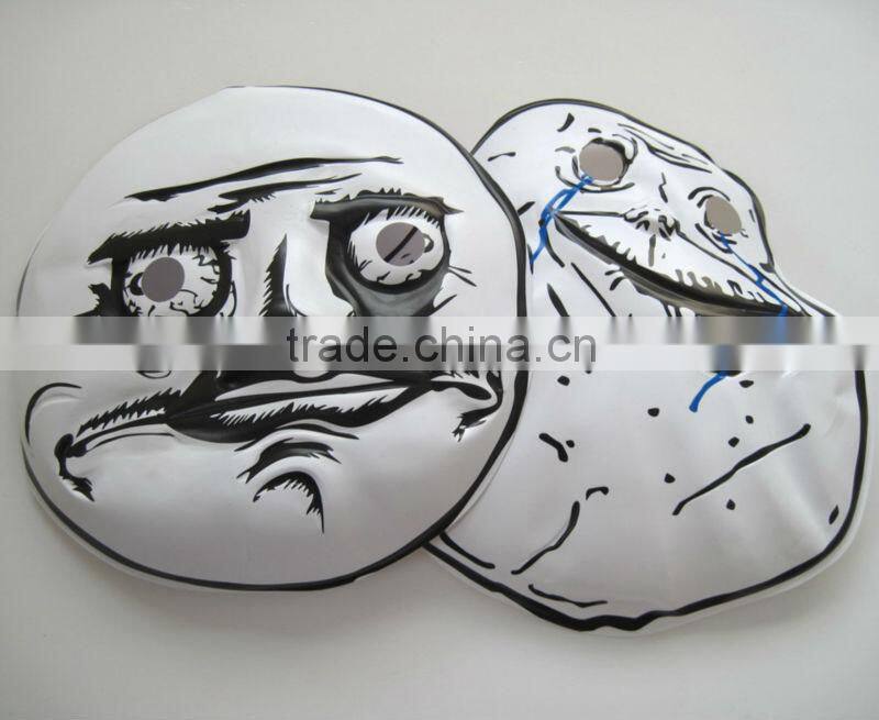 Black and White Custom Made Embossed Plastic PVC Halloween Face Mask for Wholesale