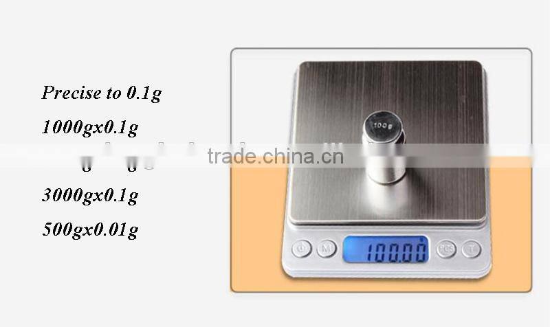 Brushed Stainless Steel High Accuracy Jewelry Scale 0.1g