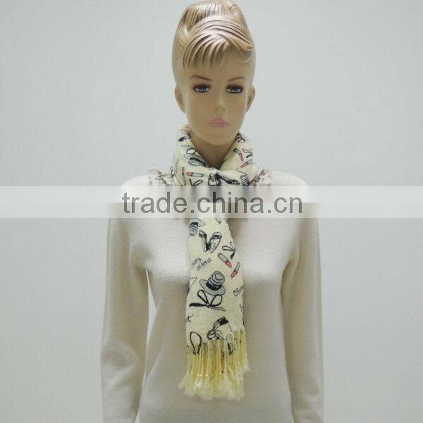 TYLF17 Funny Print Knitting Scarf