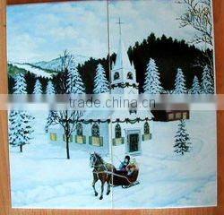 ceramic tiles with wooden tray