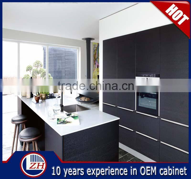 Factory Direct Black High Gloss Modular Lacquer Kitchen Cabinets with Top Quality