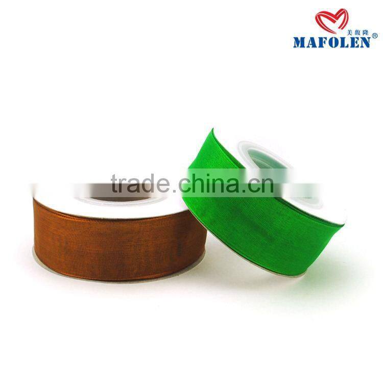 solid color organza sheer 2 inch wired ribbon wholesale