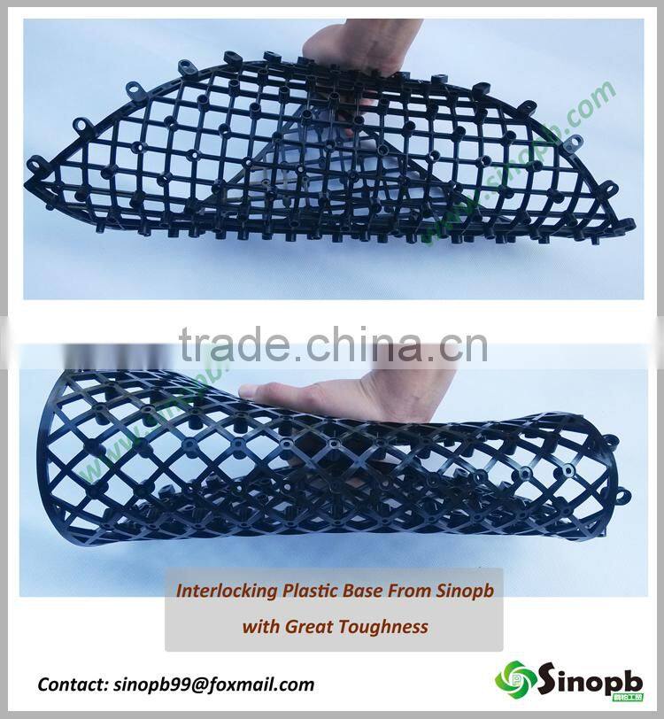 Interlock plastic base for DIY tile, composite flooring