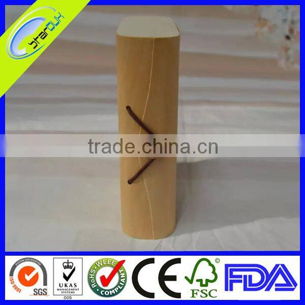 lightweight round wooden box with engrave logo