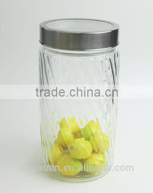 Beautiful Glass Storage Container with See-Through Metal Cover