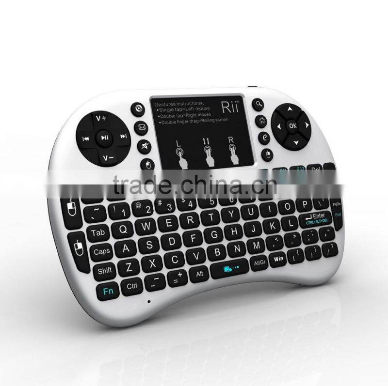 Rii I8 Backlit 2.4GHz Mini Wireless Keyboard Fly Air Mouse with Touchpad Handheld Gaming Keyboard for Tablet PC Android TV