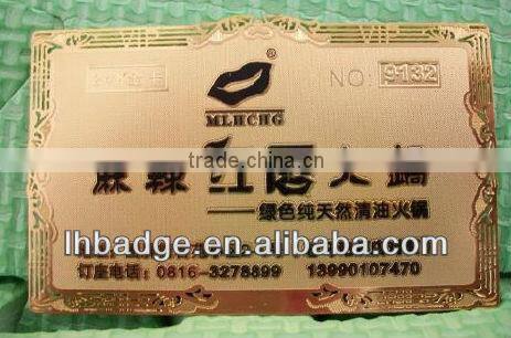 custom gold etching business card