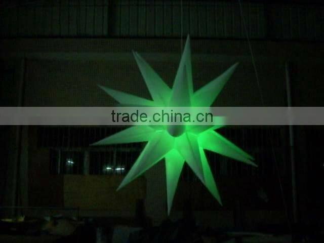 blue pink glowing inflatable funky star