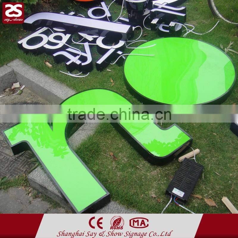 Factory direct sale stainless steel signage led frontlit letter led shop signs