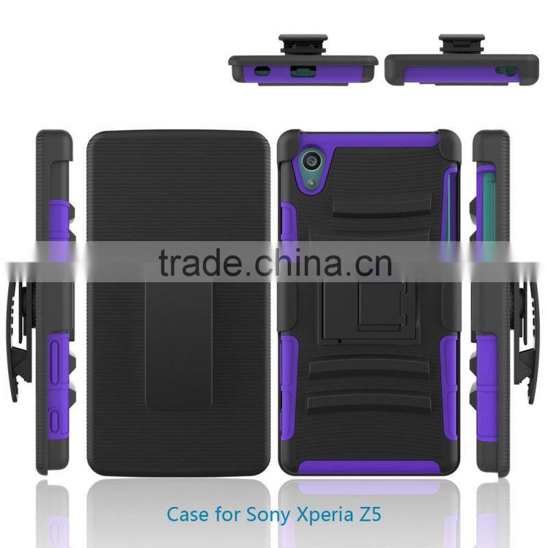 new china products for sale 3 in 1 PC silicone belt clip hard case for sony xperia z5 back case cover china suppliers