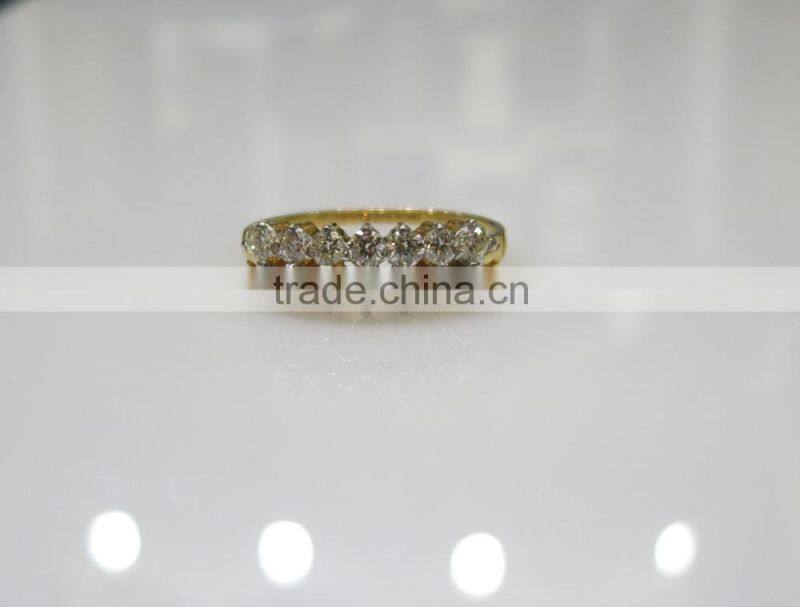 Real Yellow Gold Diamond Ring 18K 0.84cts 2.700 Grams