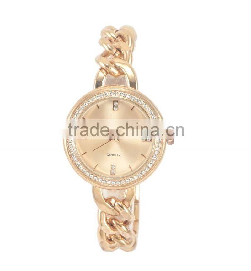 Women's elegant chain bracelet quartz three colors good plating custom made watches