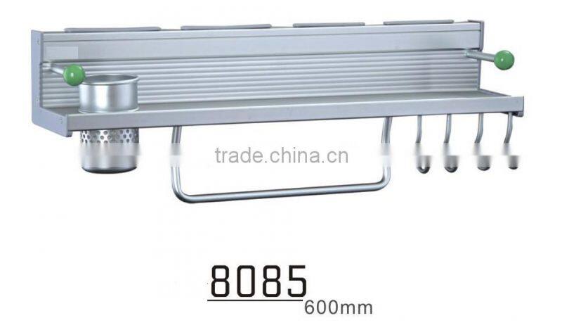 Wall Mounted Rustic Black Metal Kitchen Spice Rack & Paper Towel Holder / Bathroom Basket & Towel Bar