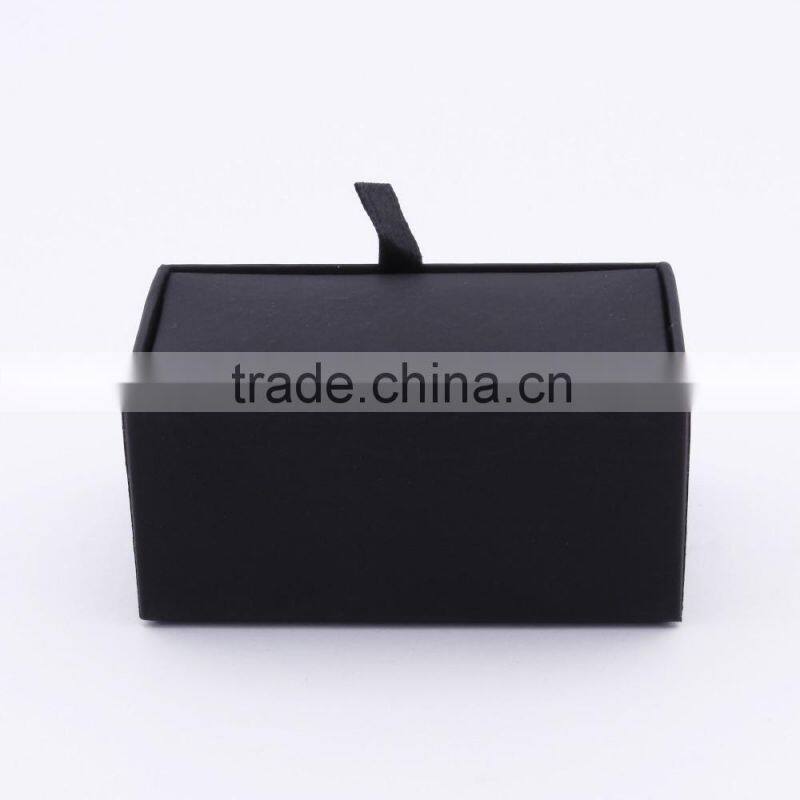 2016 new antique empty black craft paper cufflinks gift box packaging