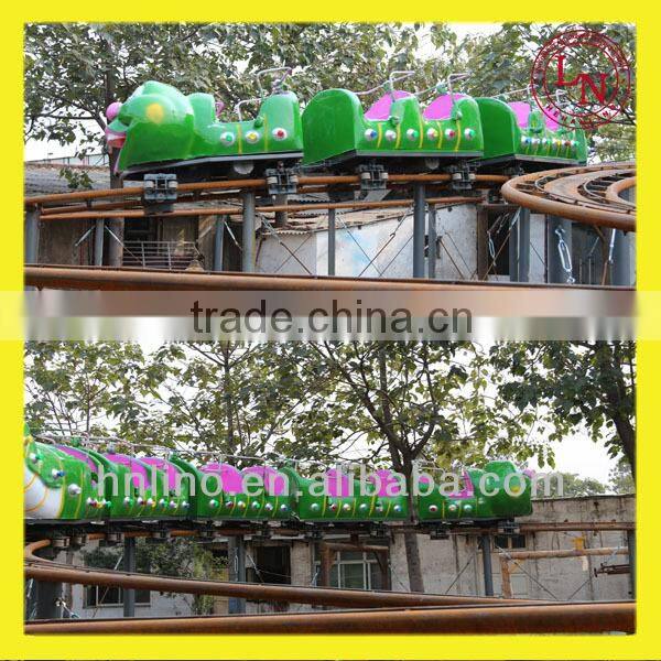 Green worm train !! Amusement park children's model electric train for sale