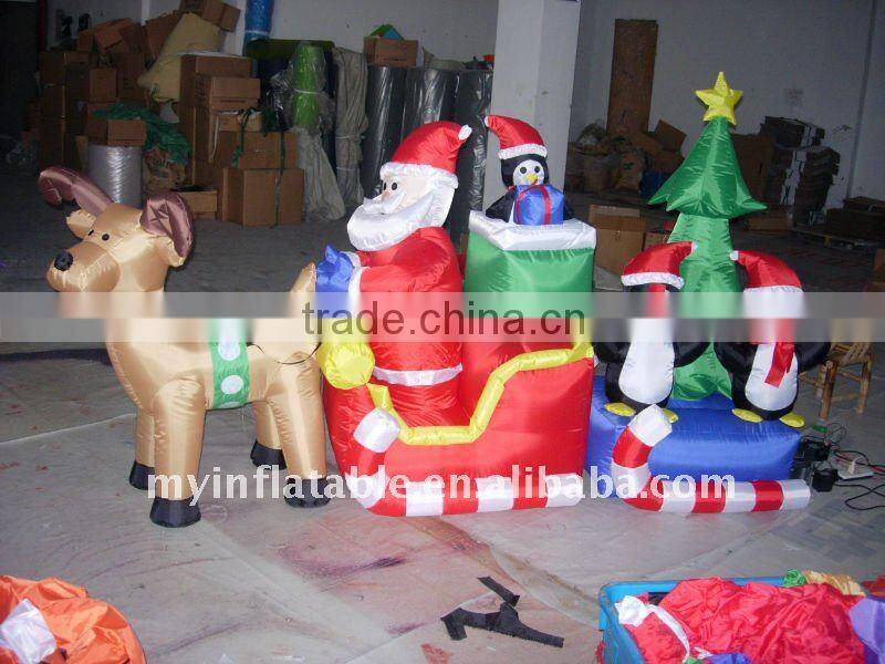 inflatable santa and reindeer