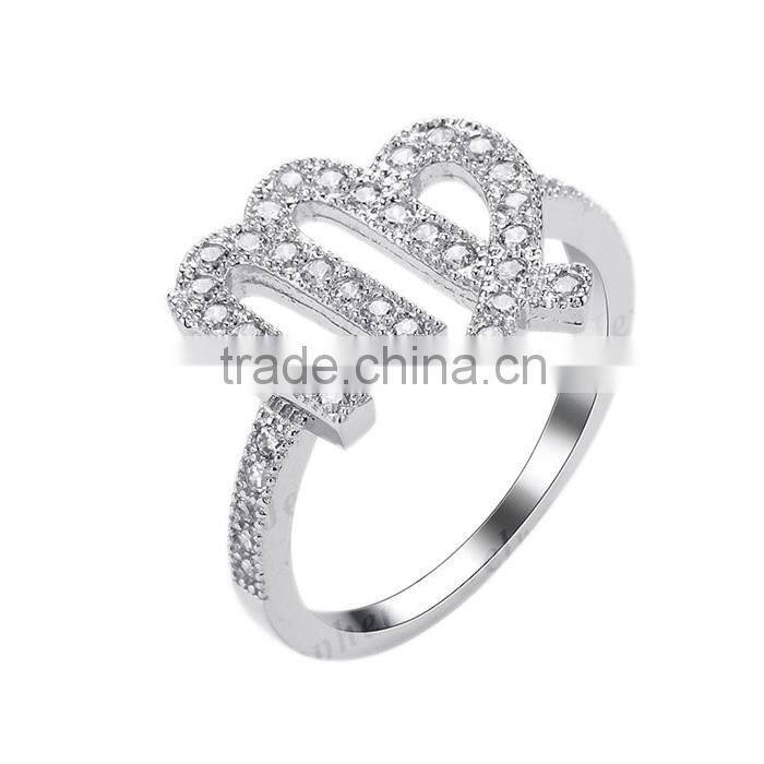 Wholesale sterling silver ring wax setting nano gems ring