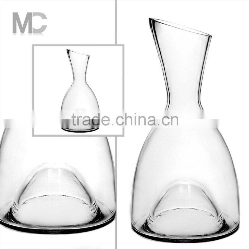 Hot Sale Hand Blown Single Clear Glass Bulk Wine Decanter