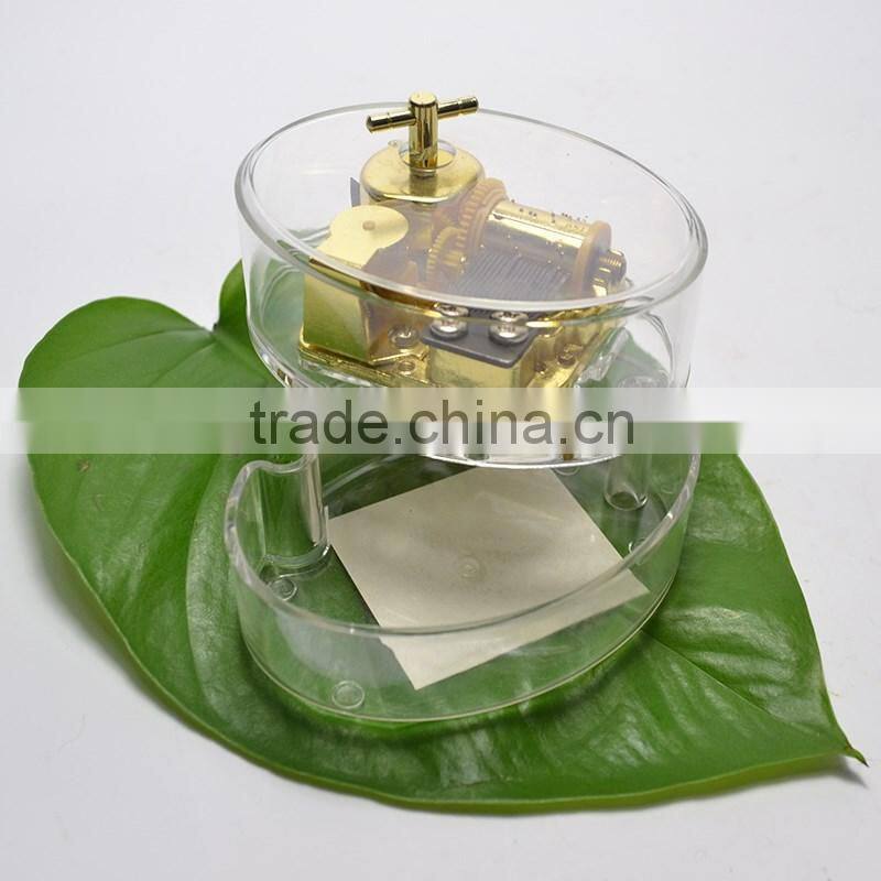 Acrylic transparent music box/ students gold-plated birthday gift