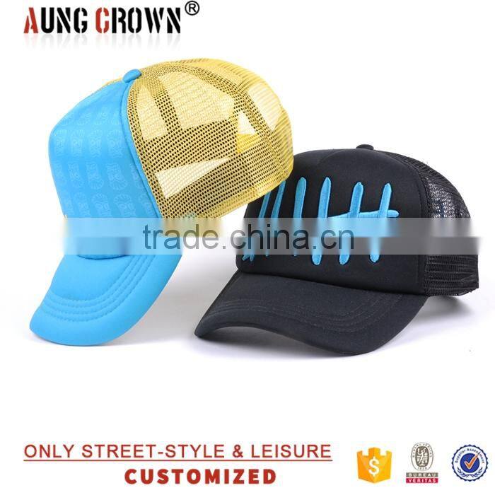 3D embroidery custom snapback mesh trucker cap and hat