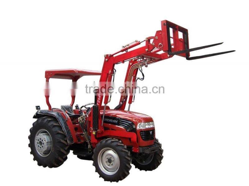 Factory supply tractor mounted front pallet forklift