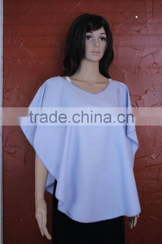 100% polyester sateen quality silk light blue nursing shawl