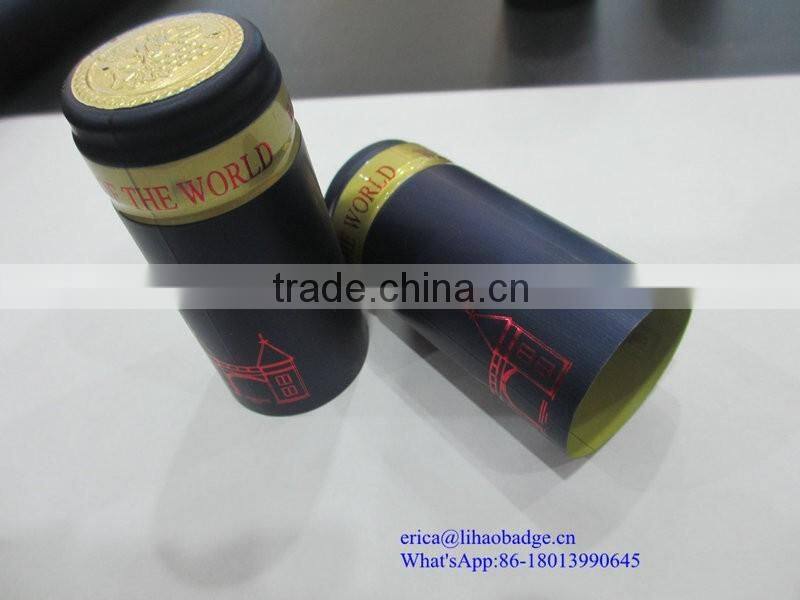 PVC heat shrink wine capsule,metal label
