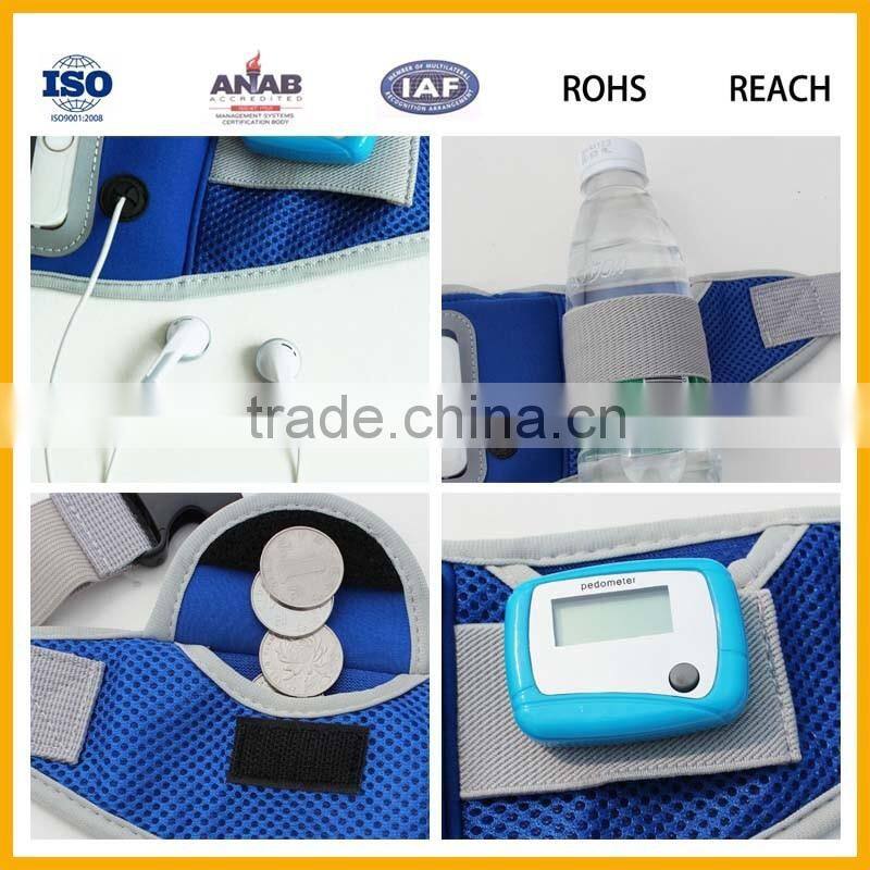 Sport running waist belt band with PVC pouches