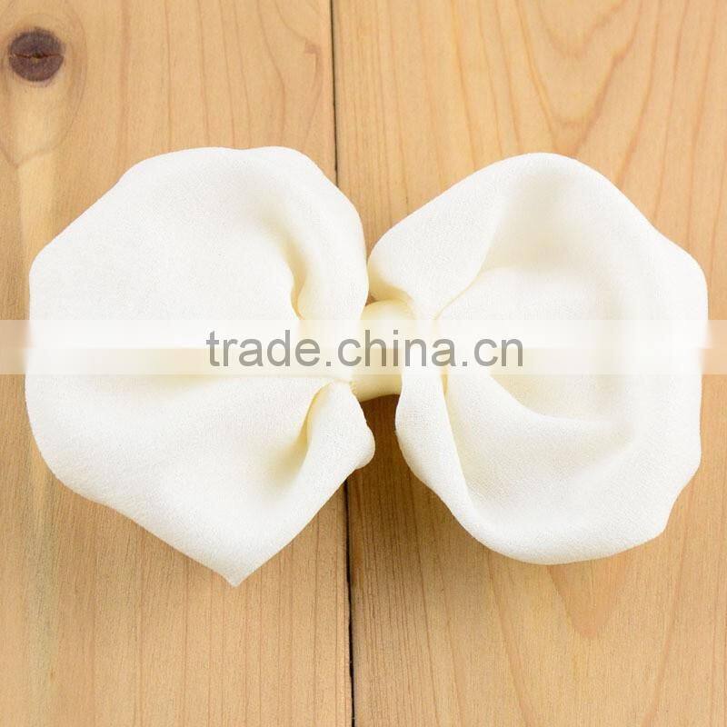 Chiffon Fabric Hair Bows Tie Wholesale hair pin chiffon bow flowers