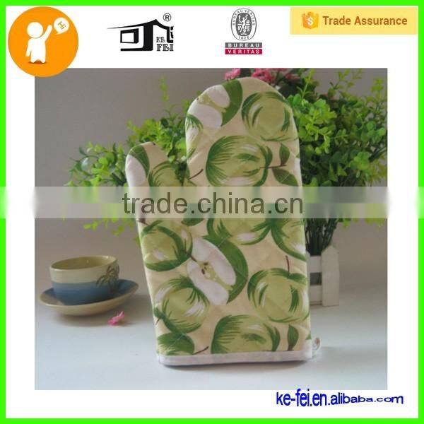 Eco-friendly garden style cotton twill green oven mitt
