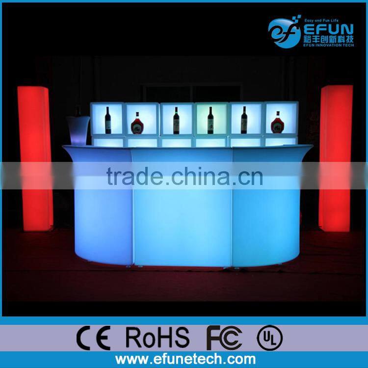 illuminated rgb color led plastic portable bar furniture,led restaurant counters