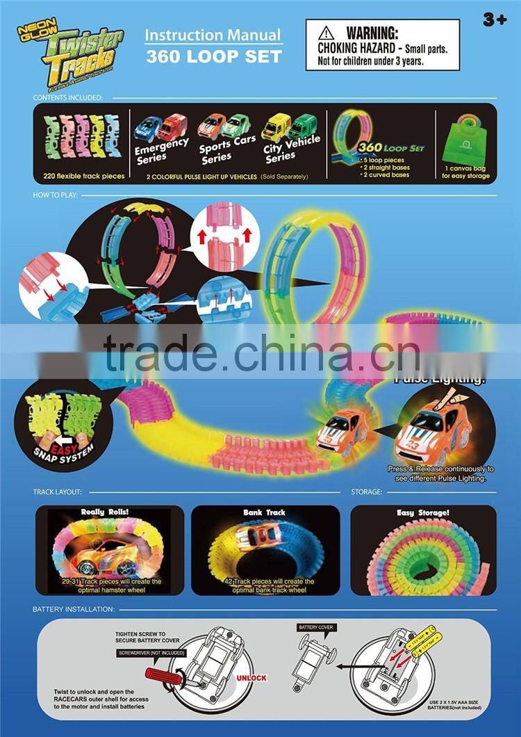 Good Quality Bending LED Dump Truck Toy Children Electric Toy Car Price Magic Tracks